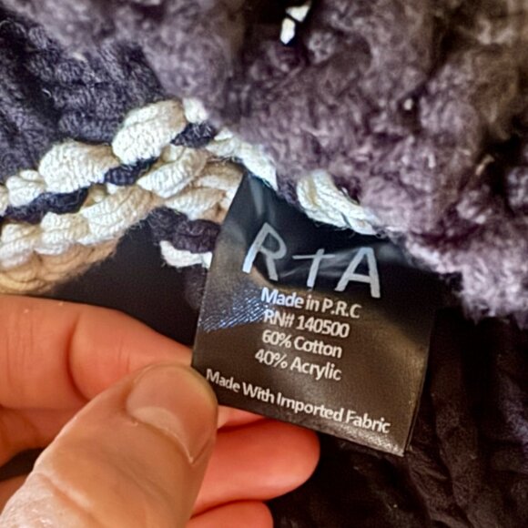 NWT RTA Griffith Oversized Striped Cotton-blend Sweater In Black - Picture 12 of 14